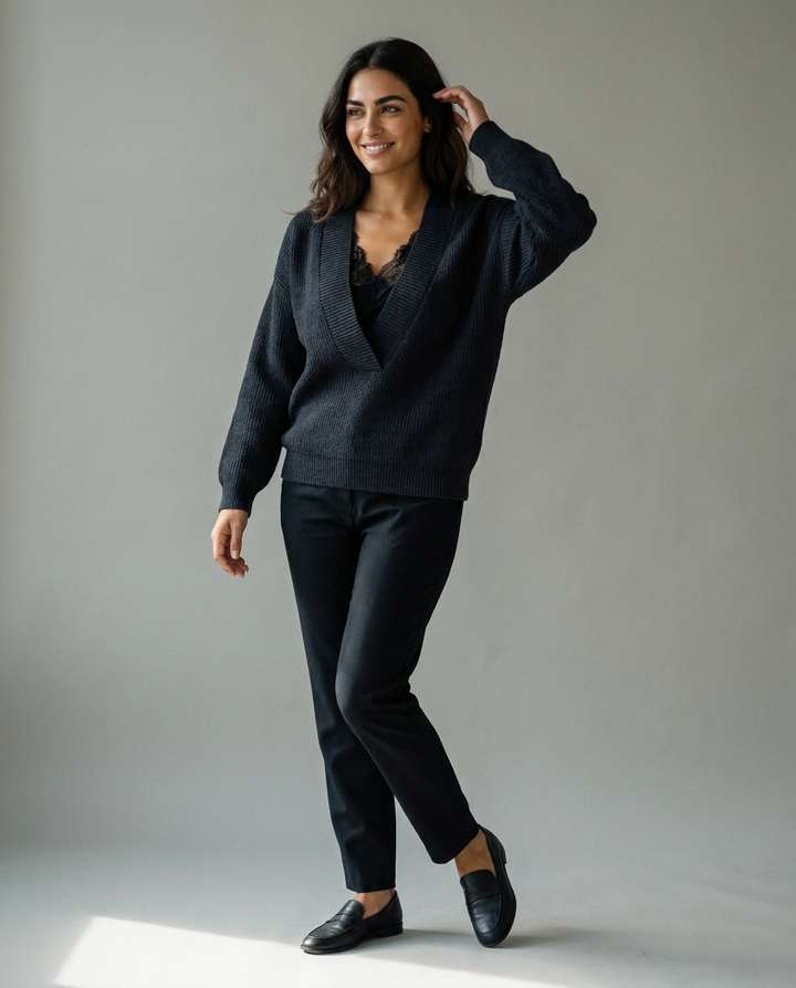 You're My Lobster — Pullover met diepe V hals studio Caviar