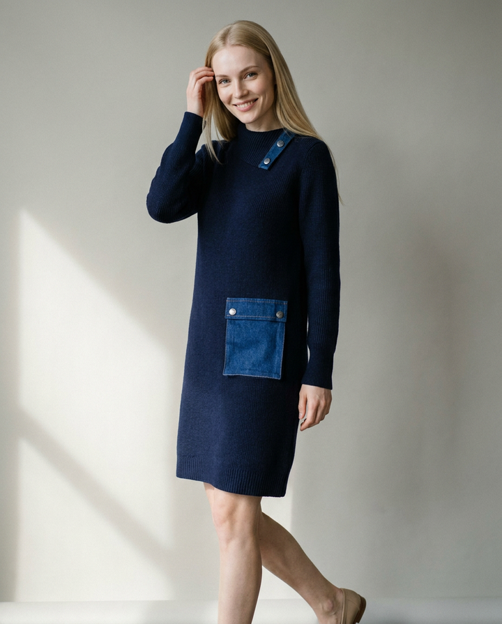 You're My Lobster — Gebreide jurk met jeanszakje studio