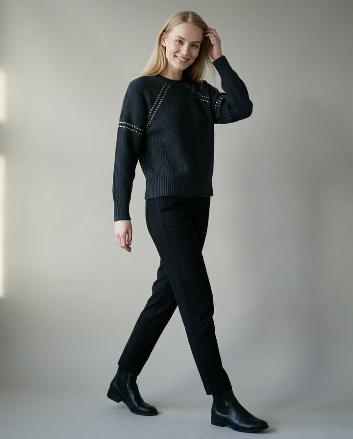 You're My Lobster — Pullover met ronde hals & studs studio Caviar
