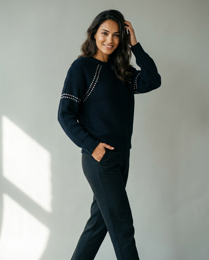 You're My Lobster — Pullover met ronde hals & studs studio