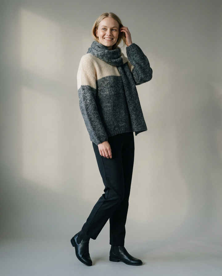 You're My Lobster — Dégradé pullover ronde hals & sjaal studio
