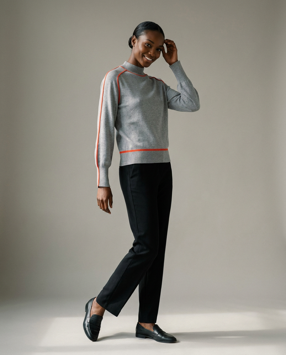You're My Lobster — Pullover opstaande kraag & bies studio Cool gray