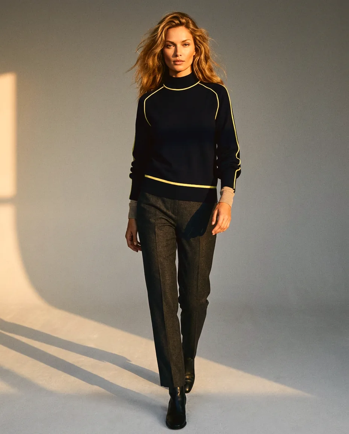 You're My Lobster — Pullover opstaande kraag & bies studio Navy