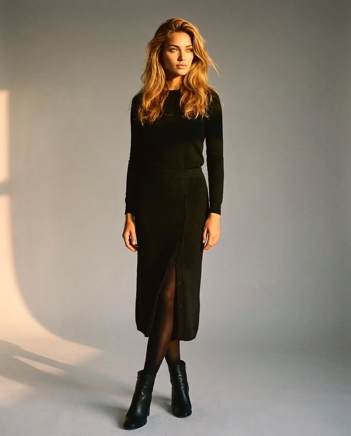 You're My Lobster — Gebreide rok met knopen studio Black