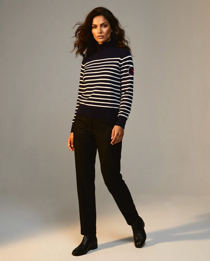 You're My Lobster — Pullover rolkraag met strepen studio Navy