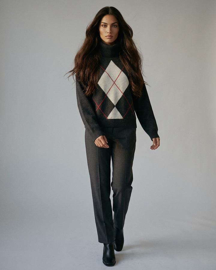 You're My Lobster — Pullover rolkraag met ruitmotief studio Caviar