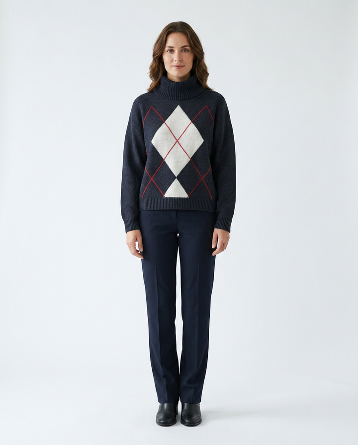 You're My Lobster — Pullover rolkraag met ruitmotief studio Caviar
