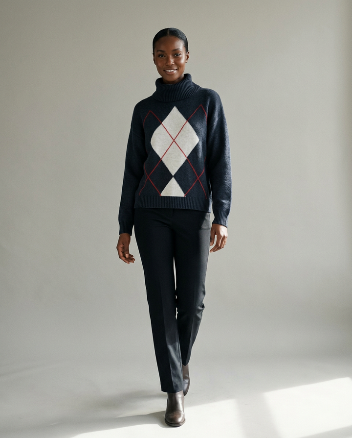 You're My Lobster — Pullover rolkraag met ruitmotief studio Caviar