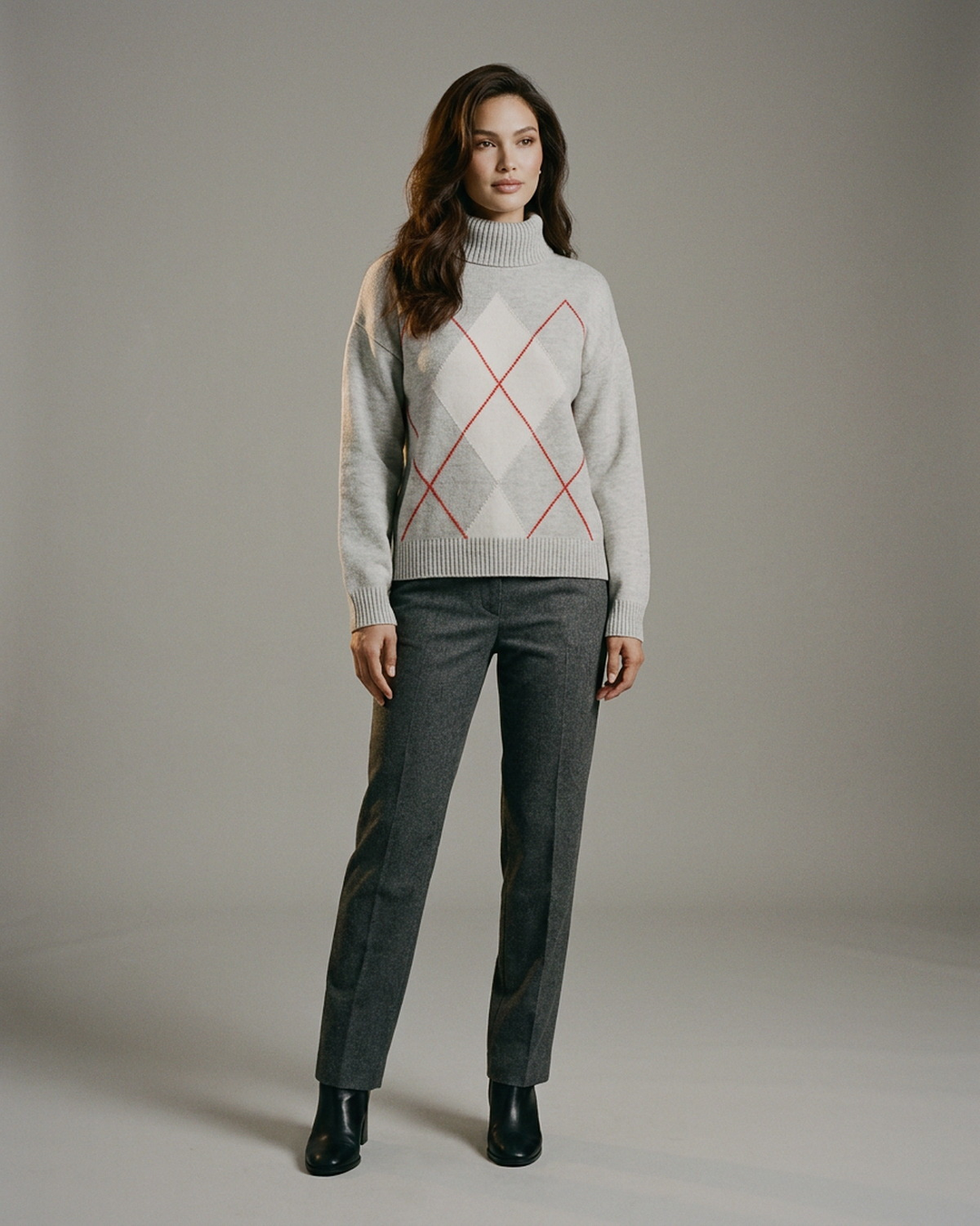 You're My Lobster — Pullover rolkraag met ruitmotief studio Nimbus Cloud