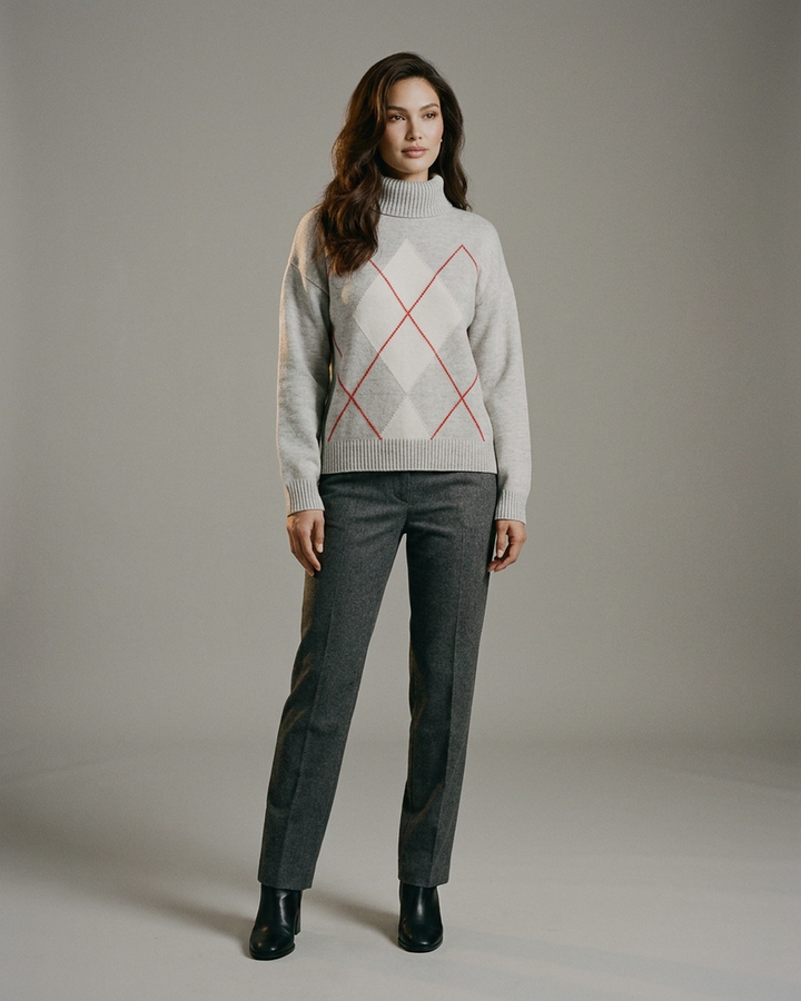 You're My Lobster — Pullover rolkraag met ruitmotief studio Nimbus Cloud