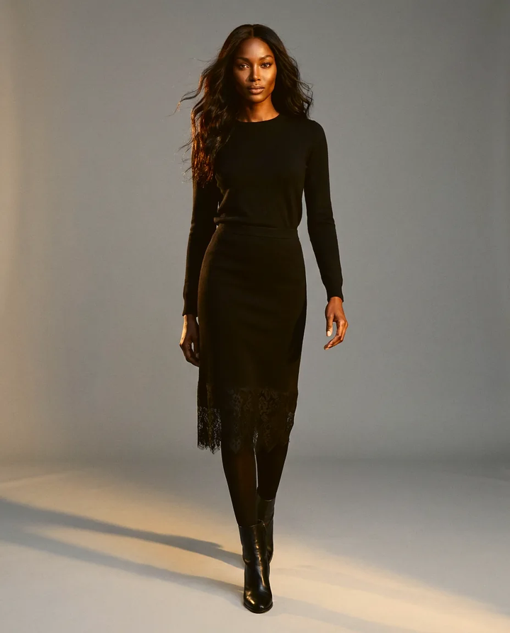 You're My Lobster — Gebreide rok met kant studio Black