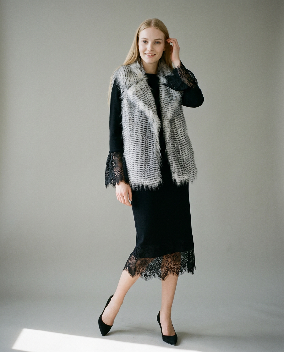 You're My Lobster — Pullover met kant studio look black