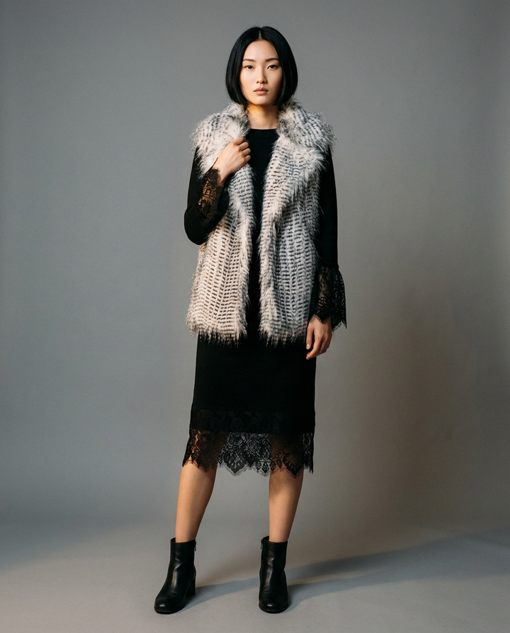 You're My Lobster — Pullover met kant studio look Black