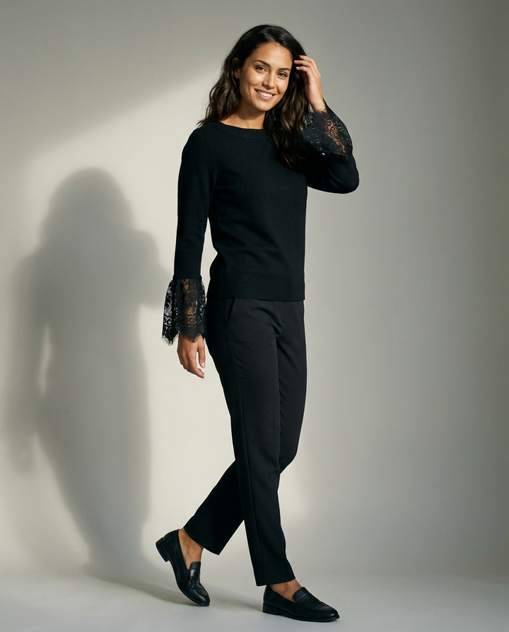 You're My Lobster — Pullover met kant studio Black