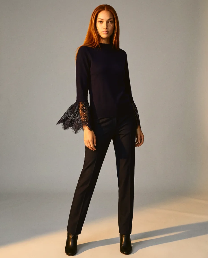 You're My Lobster — Pullover met kant studio Navy