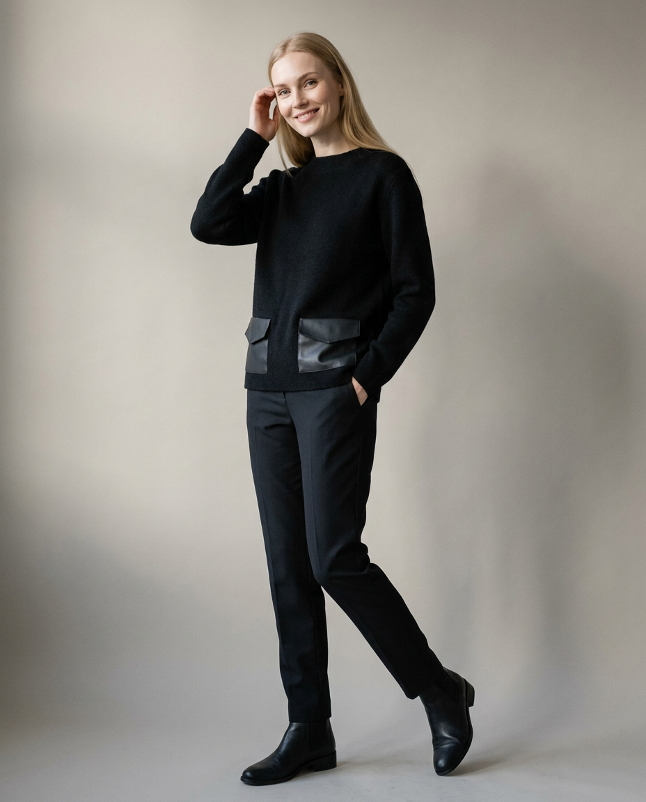 You're My Lobster — Pull met lederlook zakjes studio Black