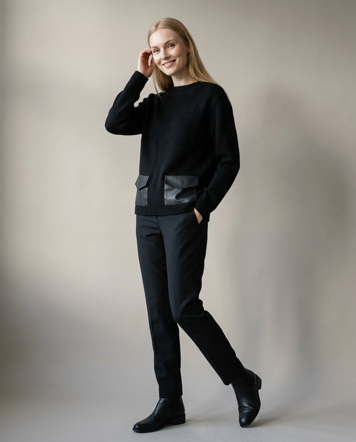 You're My Lobster — Pull met lederlook zakjes studio Black