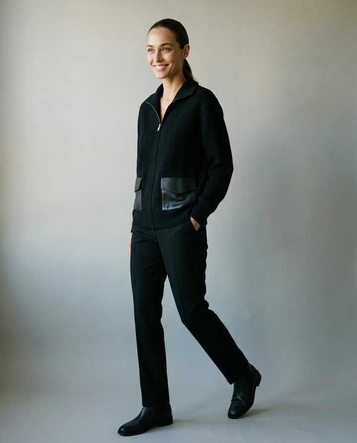 You're My Lobster — Vest met rits & zakjes in lederlook studio