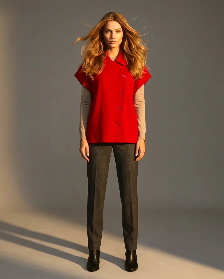 You're My Lobster — Vest met knopen studio Lipstick Red
