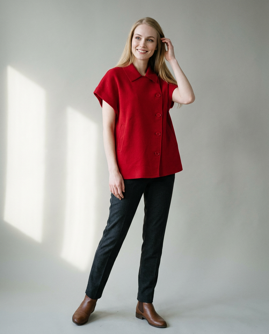 You're My Lobster — Vest met knopen studio Lipstick red