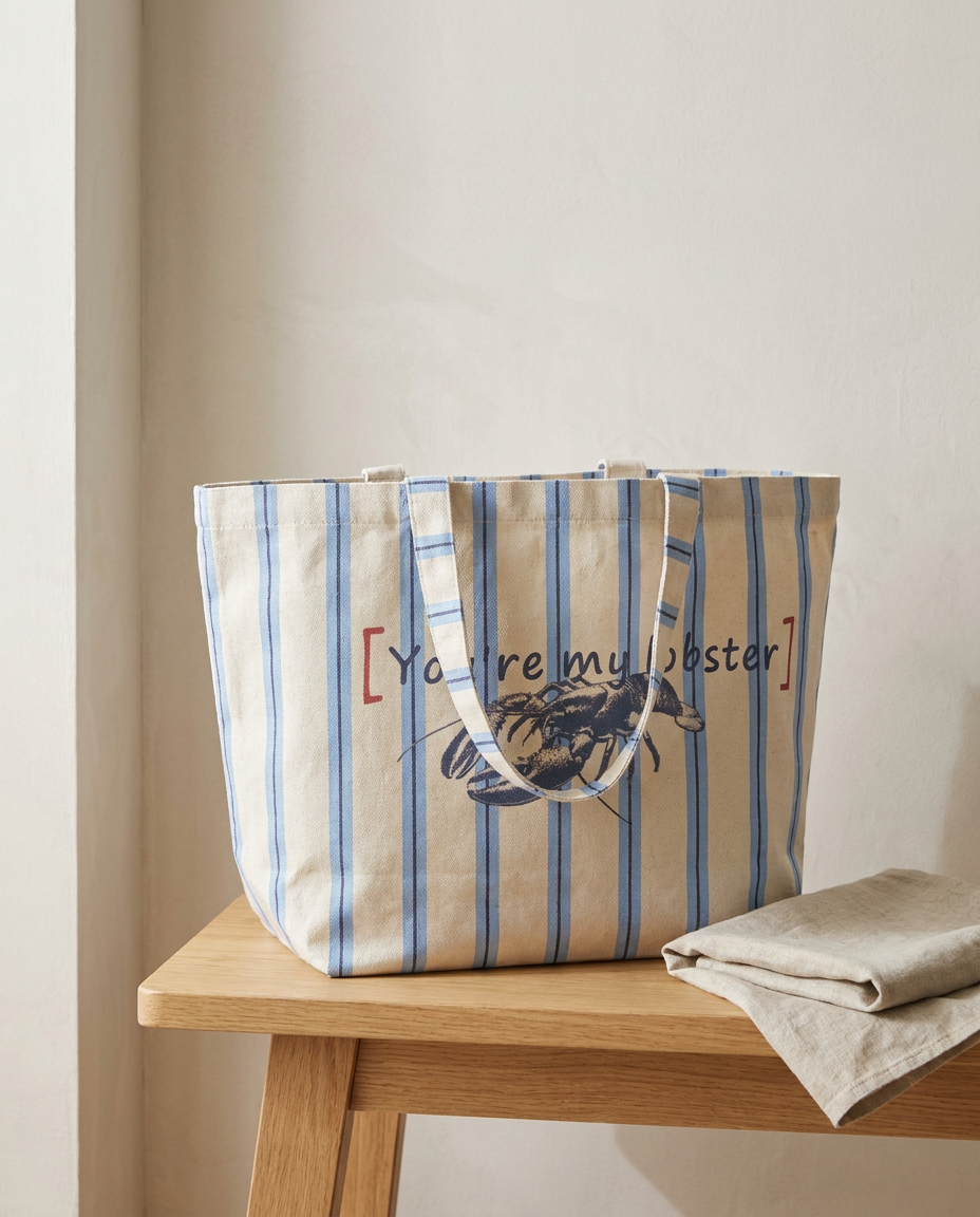 You're My Lobster — Gestreepte strandtas studio Blue
