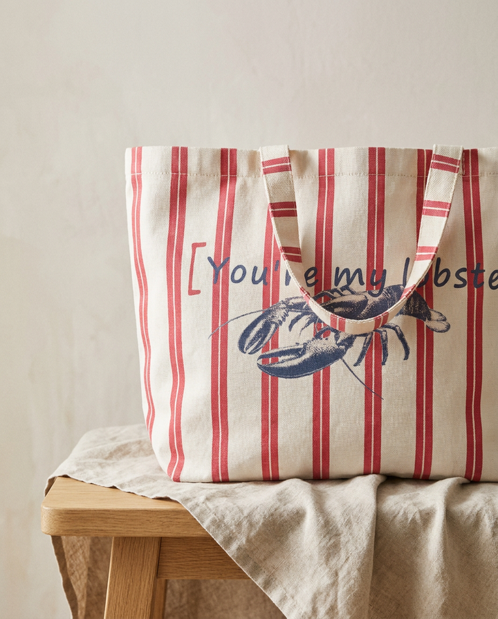 You're My Lobster — Gestreepte strandtas studio Red