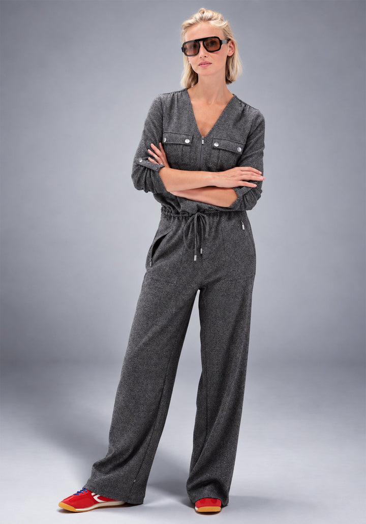 You're My Lobster — Soft touch spikkel jumpsuit — campagnebeeld DARKGREYMELANGE