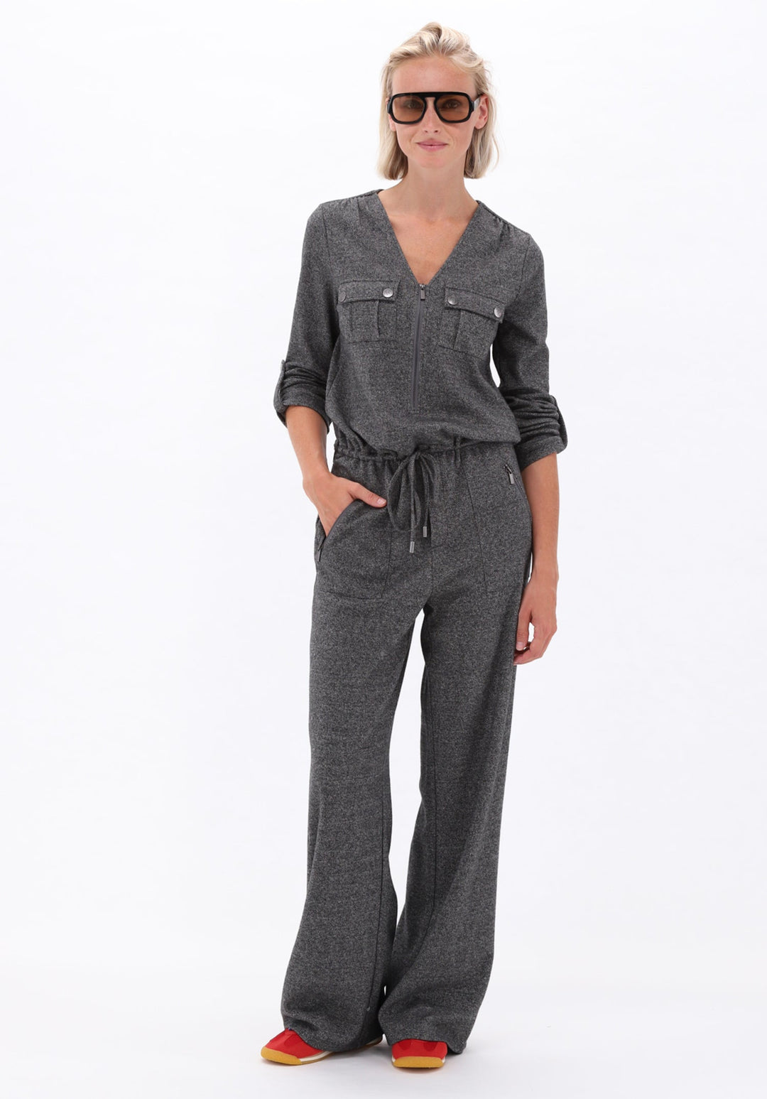 You're My Lobster — Soft touch spikkel jumpsuit — campagnebeeld DARKGREYMELANGE1