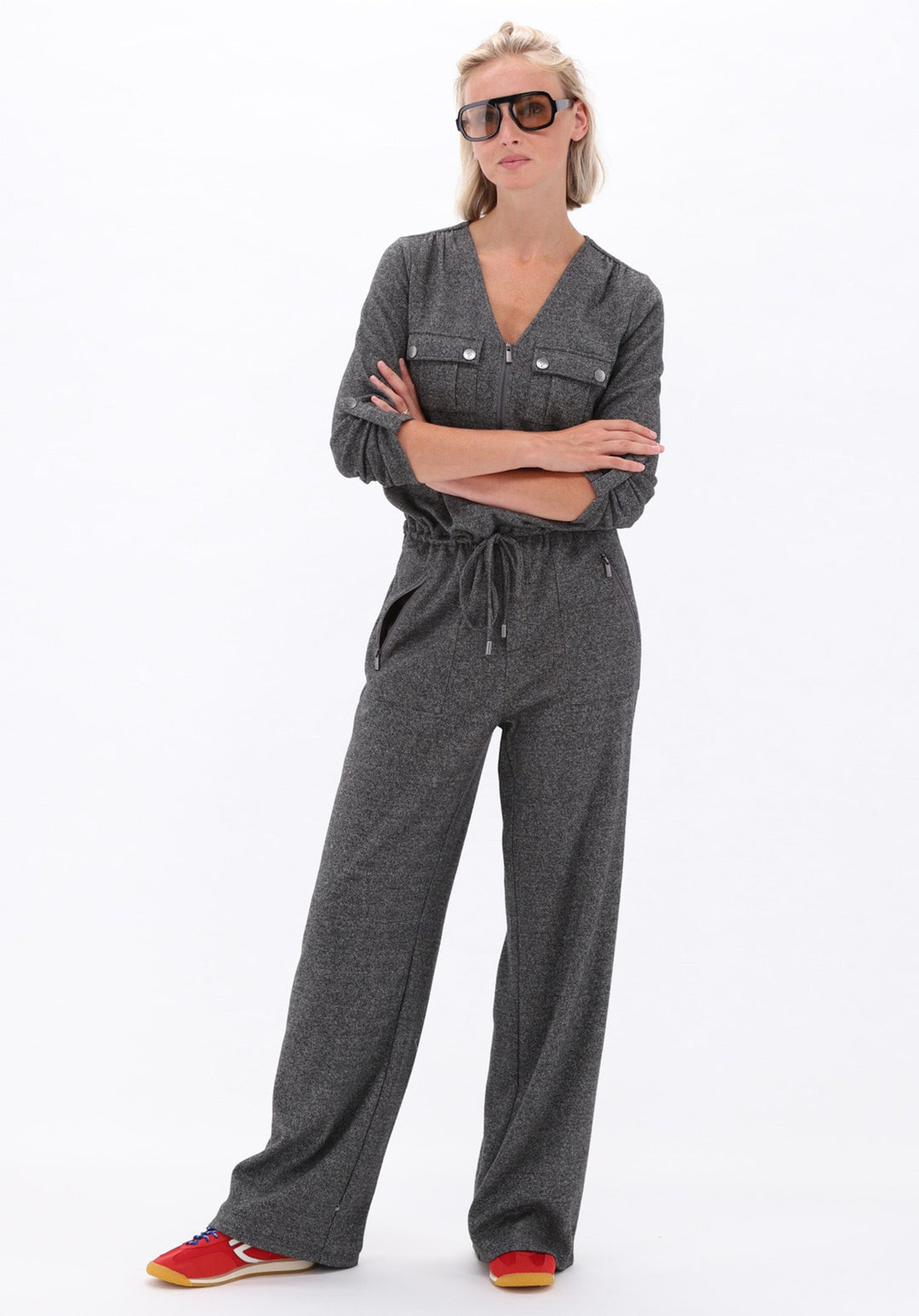 You're My Lobster — Soft touch spikkel jumpsuit — campagnebeeld DARKGREYMELANGE3