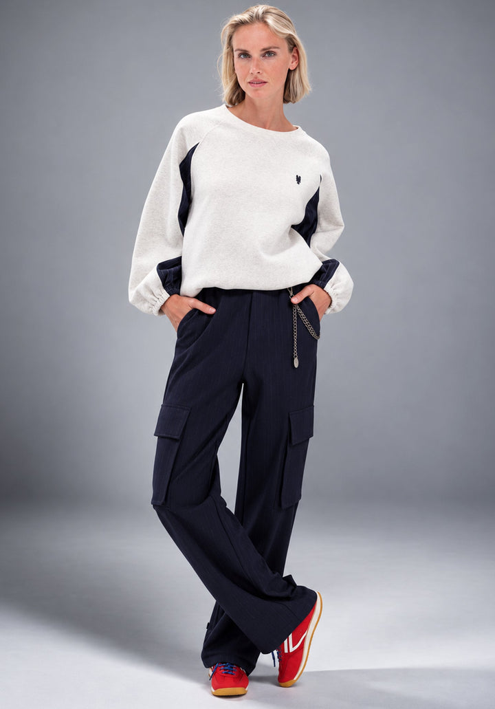You're My Lobster — Sweatshirt ronde hals met strepen — campagnebeeld GREYMELANGE