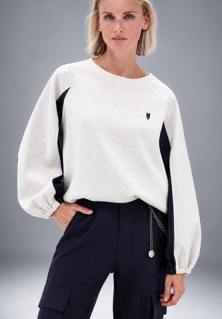 You're My Lobster — Sweatshirt ronde hals met strepen — campagnebeeld GREYMELANGE