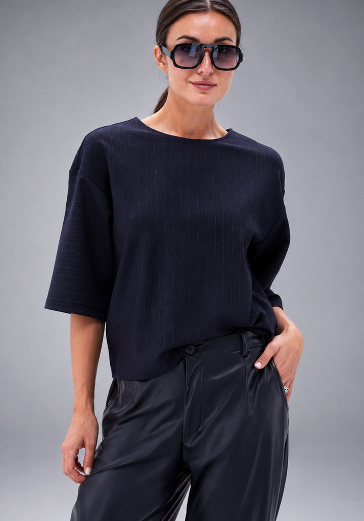 You're My Lobster — Top met krijtstreep & rits — campagnebeeld NAVY