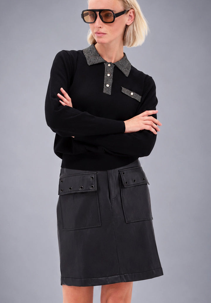 You're My Lobster — Rok in lederlook met fantasie — campagnebeeld BLACK