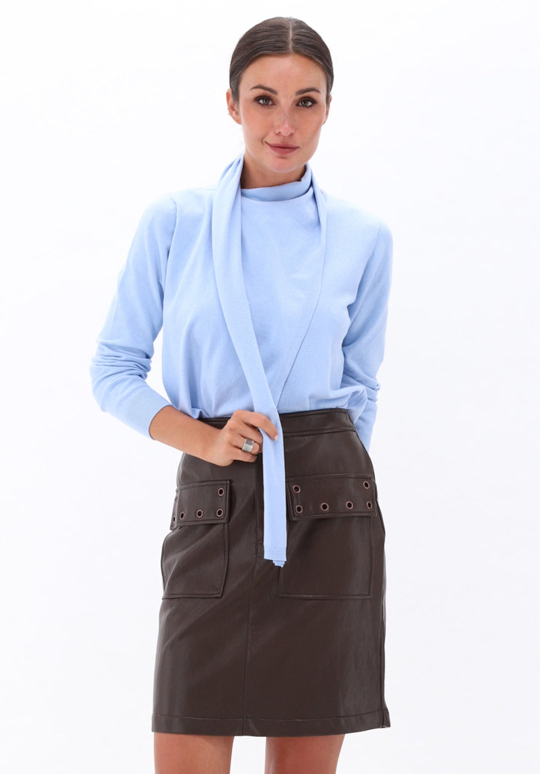 You're My Lobster — Rok in lederlook met fantasie — campagnebeeld CHOCOLATEBROWN17