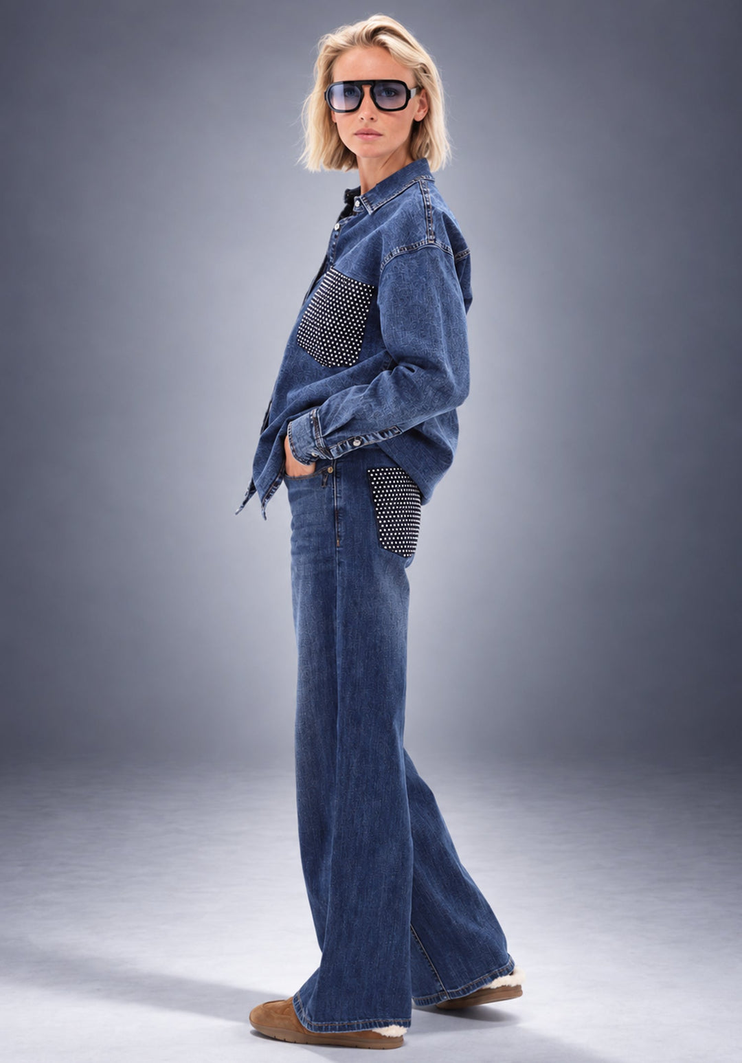 You're My Lobster — Jeanshemd met strass — campagnebeeld BLUEDENIM