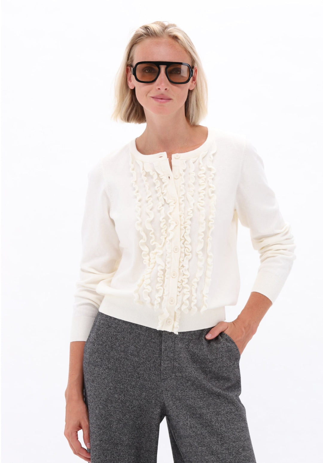 You're My Lobster — Vest met ruches — campagnebeeld ECRU