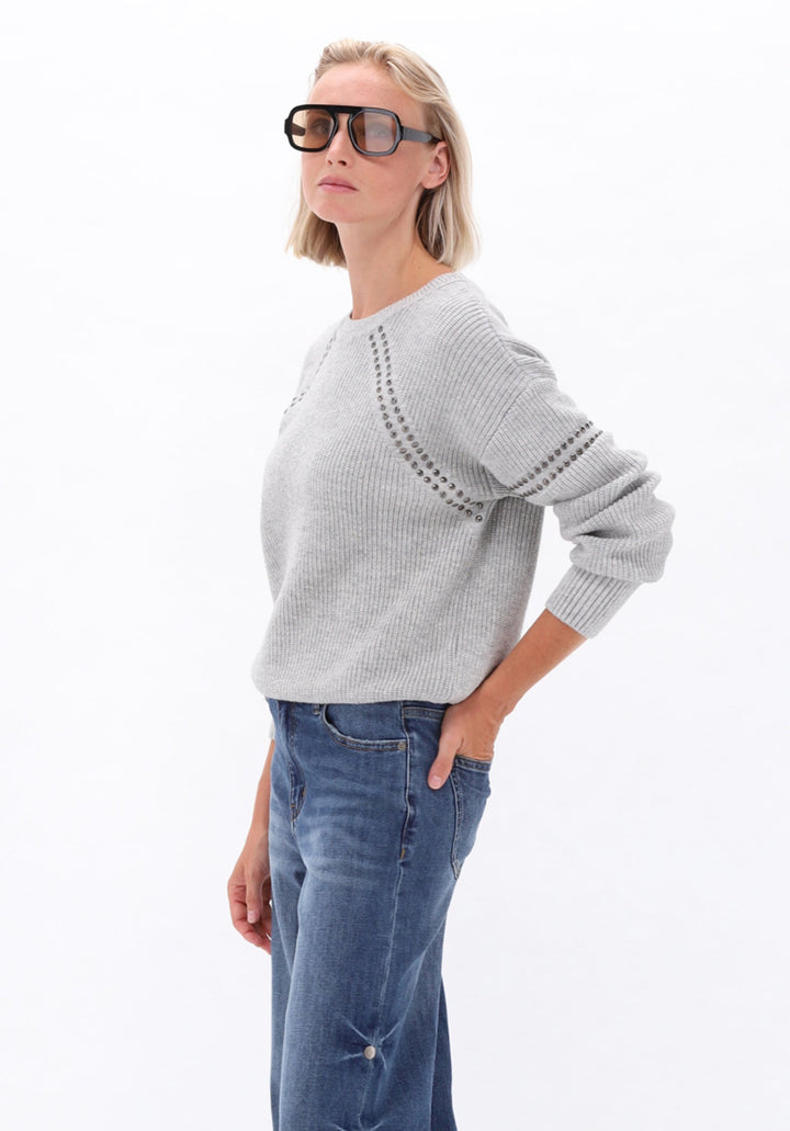 You're My Lobster — Pullover met ronde hals & studs — campagnebeeld LIGHTGREYMELANGE13