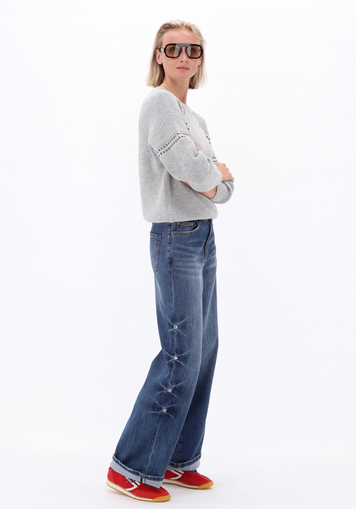 You're My Lobster — Pullover met ronde hals & studs — campagnebeeld LIGHTGREYMELANGE18