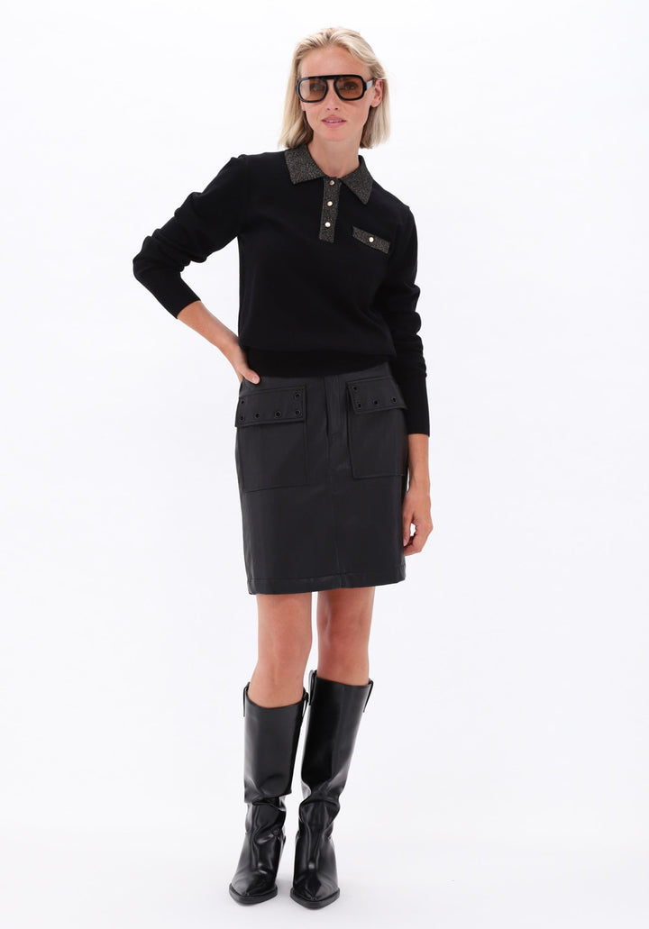 You're My Lobster — Pullover polokraag met lurex — campagnebeeld BLACK