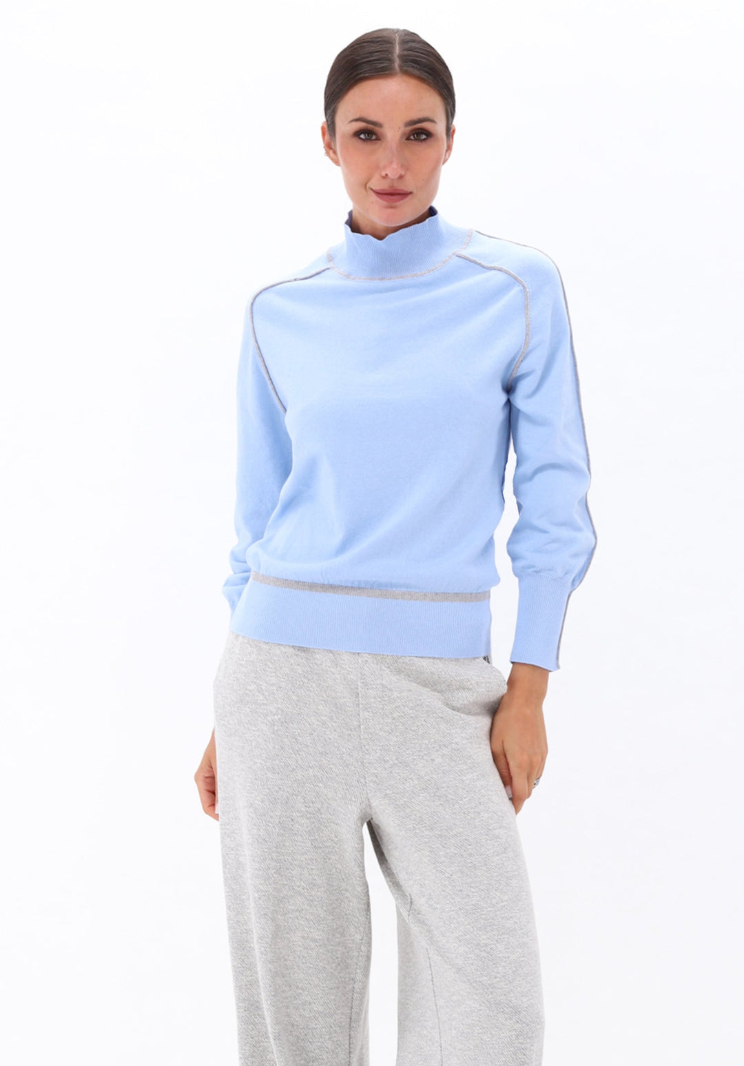 You're My Lobster — Pullover opstaande kraag & bies — campagnebeeld POWDERBLUE1