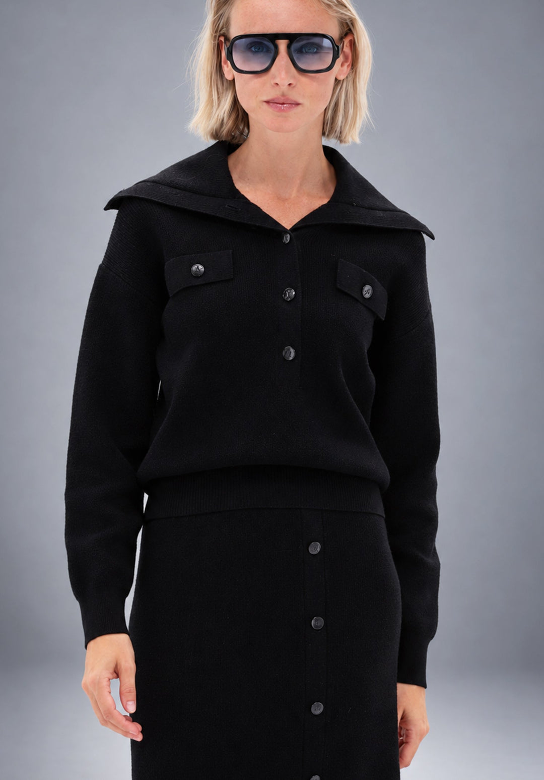 You're My Lobster — Pullover met knopen — campagnebeeld BLACK