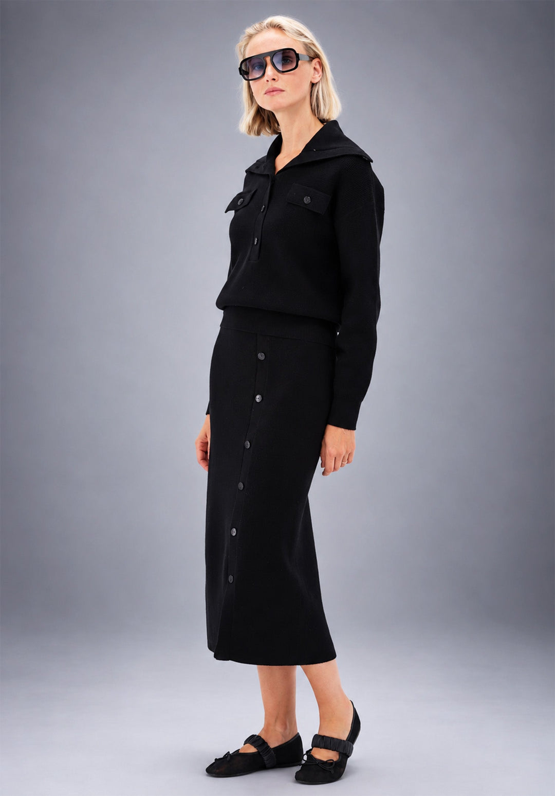 You're My Lobster — Pullover met knopen — campagnebeeld BLACK
