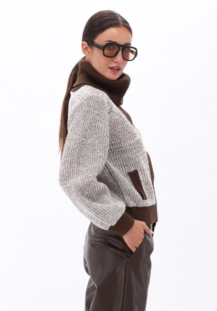 You're My Lobster — Cardigan met rits — campagnebeeld BROWN