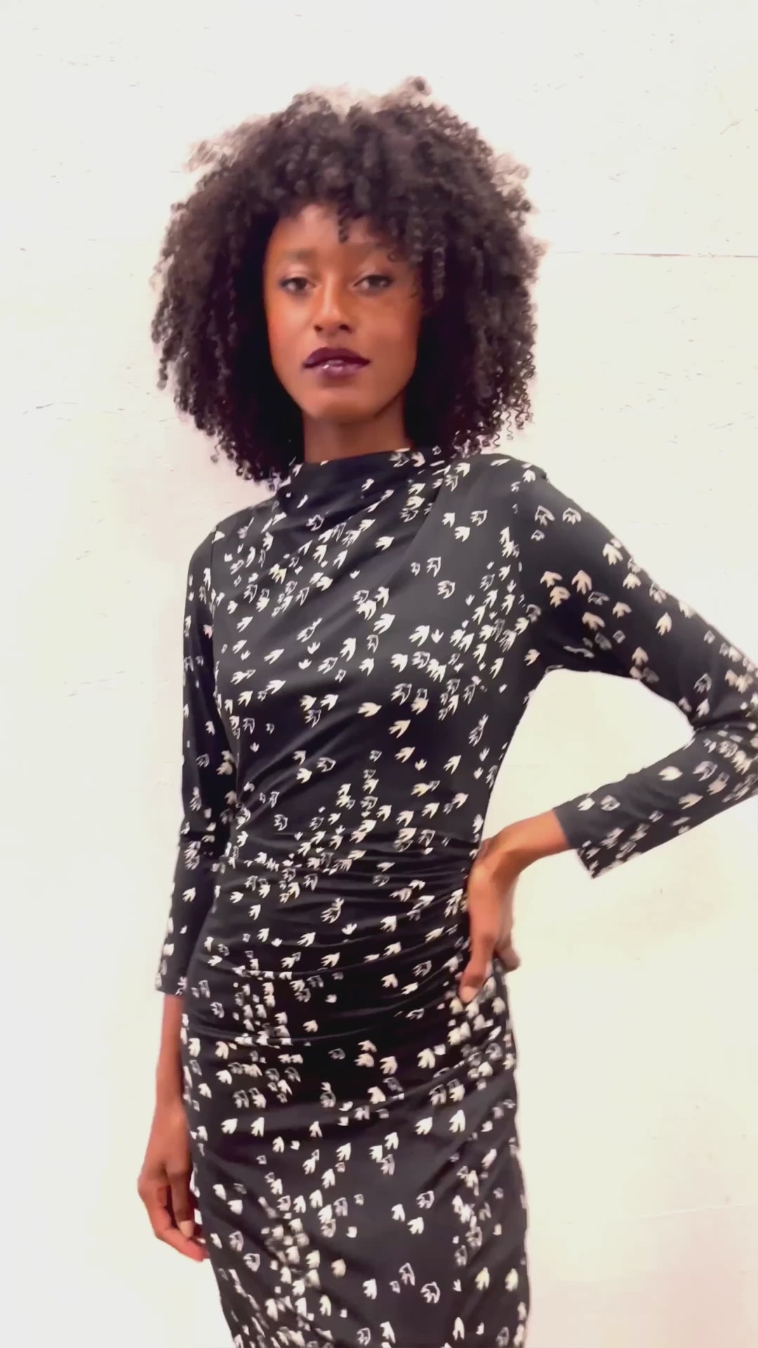 K-design - Mini dress met vogelprint (X133)