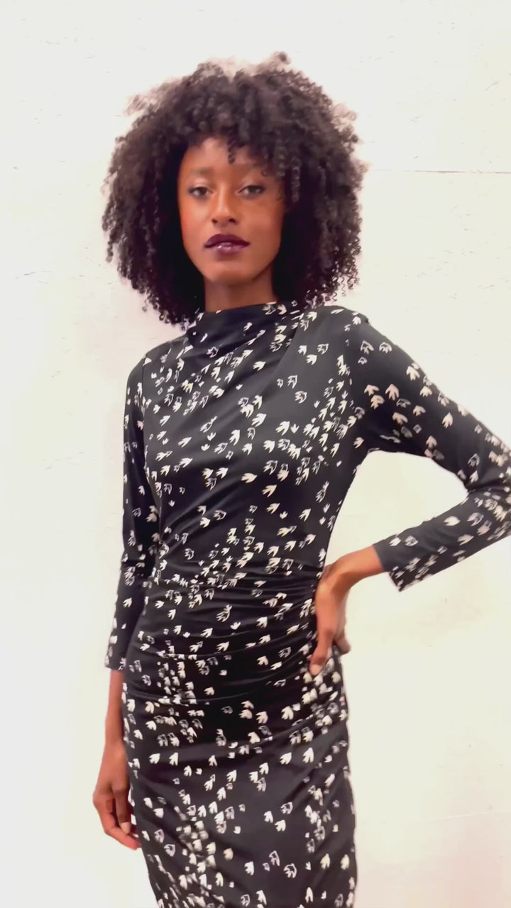 K-design - Mini dress met vogelprint (X133)