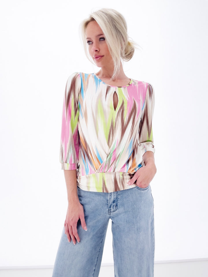 K-design - Topje met print, ronde hals en knoop (Y226) - What Els!