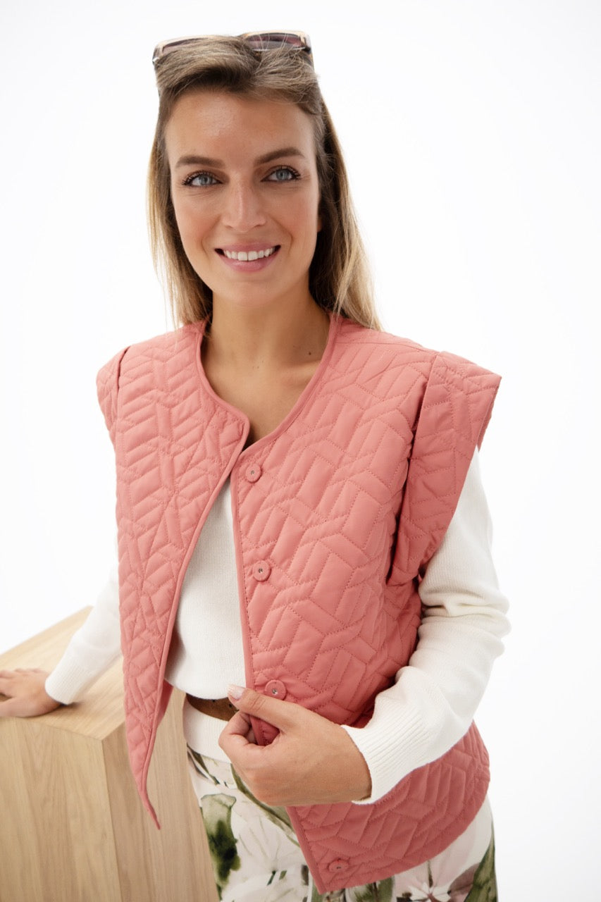 K-design - Gewatteerde gilet met brede schouders (Y901) - What Els!