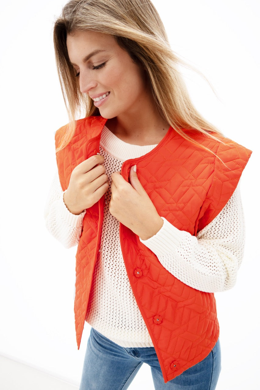 K-design - Gewatteerde gilet met brede schouders (Y901) - What Els!