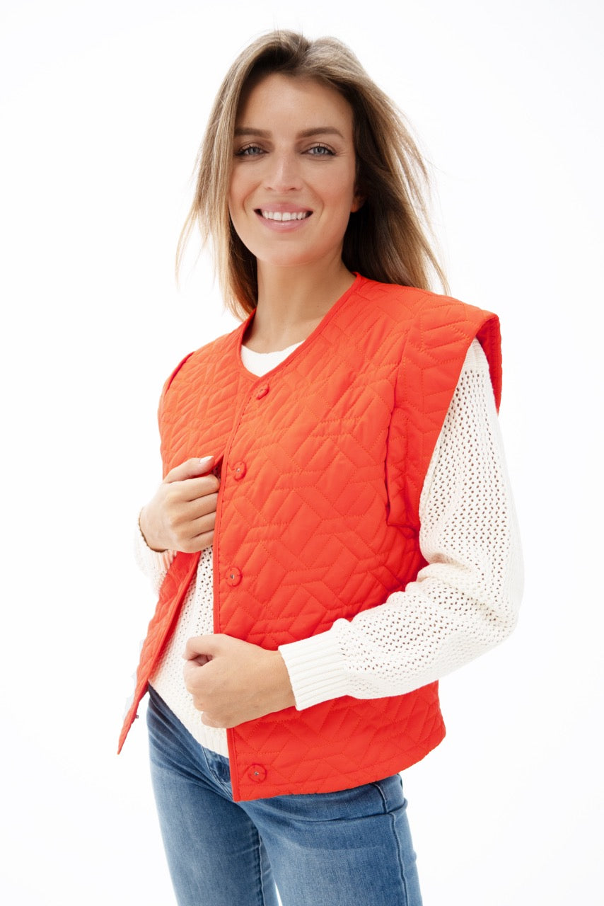 K-design - Gewatteerde gilet met brede schouders (Y901) - What Els!
