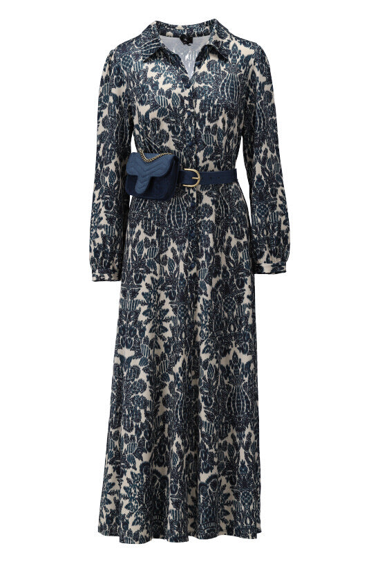 K-design - Maxi dress met print en bijpassende riem met heuptasje (X357) - What Els!